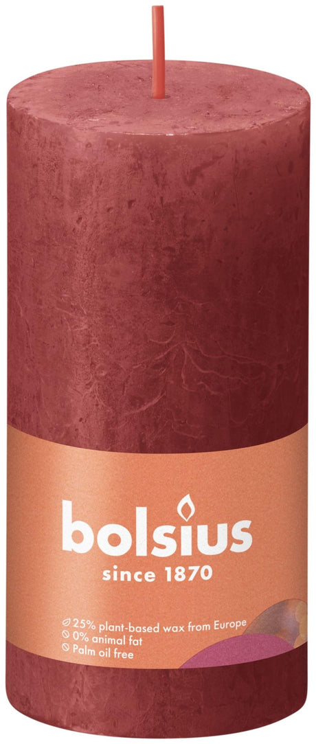 Vela Bolsius delicada roja ø50 mm - altura 10 cm - roja - 30 horas de combustión