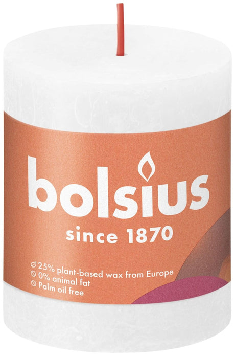 Vela de pilar Bolsius 8x6,8 cm blanca