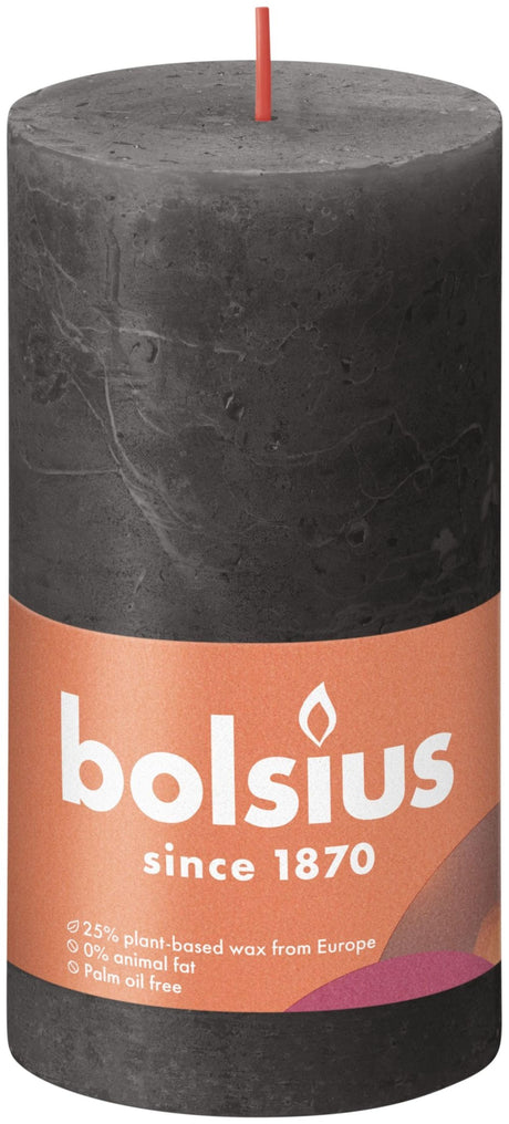 Vela de pilar rústica Bolsius 130 68 gris tormentoso-gris tormenta