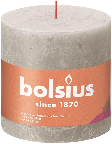 Vela pilar rústica Bolsius 100100 gris