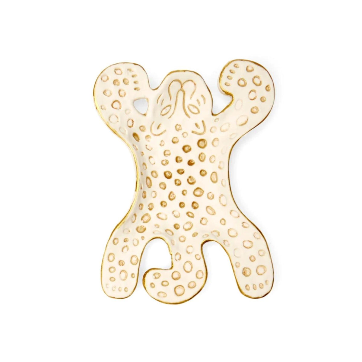 Kikkerland cuenco decorativo leopardo blanco 13 cm | 16 piezas