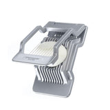 Westmark Cortador de huevos para rodajas redondas y ovaladas, alambres de corte de acero inoxidable tensados individualmente, acero inoxidable de aluminio, justus, gris, 10402260