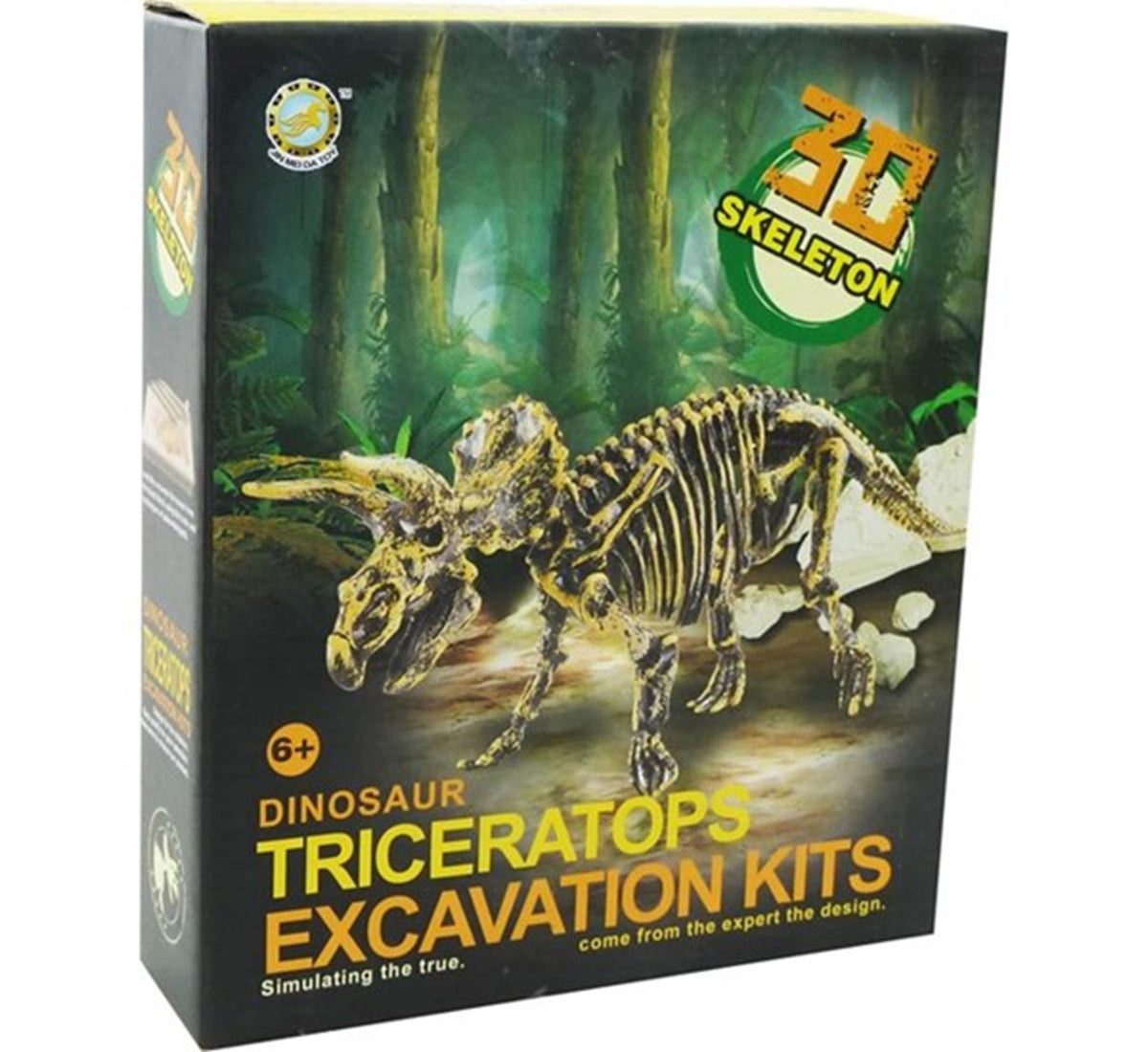 Aro tallando esqueleto de dinosaurio triceratops 23cm
