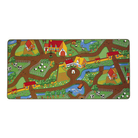 Alfombra de juego duoplay reversible ciudad y granja, 67x100cm