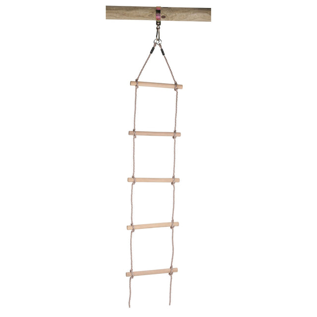 Escalera de cuerda oscilante con escalones de madera, 190 cm