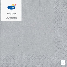 Servilletas Duni plata 33x33 cm tejido 3 capas fsc paquete de 20 servilletas