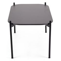 La mesa de recepción impulsada por paperflow se combina con MDF lacado en negro