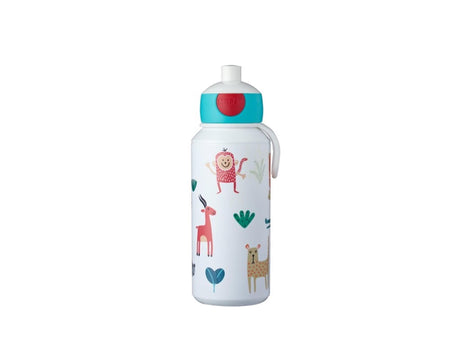 Biberón desplegable Mepal Campus - 400 ml - Cierra bien - Vaso para niños - Amigos de los animales