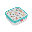 Fiambrera bento Mepal campus grande - 1,25 l - incluye 2 recipientes bento extraíbles a prueba de fugas y tenedor - amigos de los animales