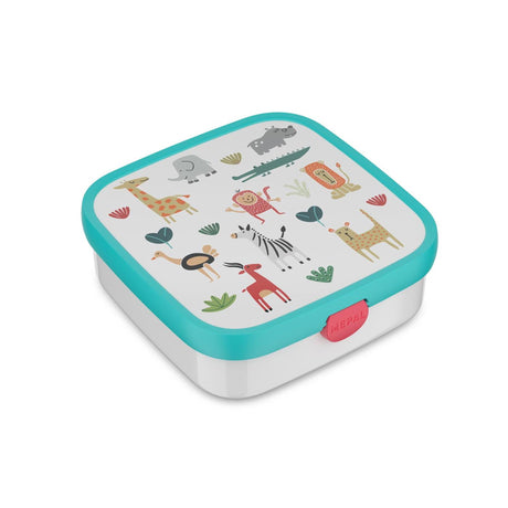 Fiambrera bento Mepal campus grande - 1,25 l - incluye 2 recipientes bento extraíbles a prueba de fugas y tenedor - amigos de los animales