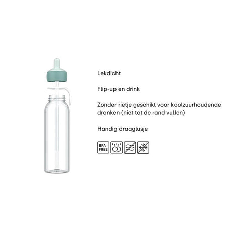 Mepal botella de agua abatible campus 500ml - azul frío