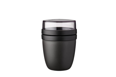 Fiambrera Mepal Ellipse - 500 ml - Vaso de yogur y muesli para llevar - Apto para congelador. microondas y lavavajillas - negro nórdico