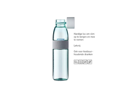 Botella de agua Mepal elipse - 700 ml - botella para beber - negro nórdico