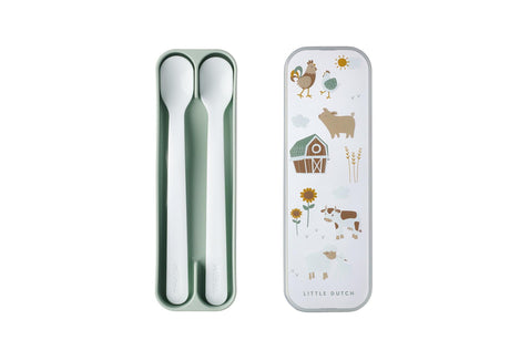 Mepal set cuchara bebe mio 2 piezas - pequeña granja 14,5cm