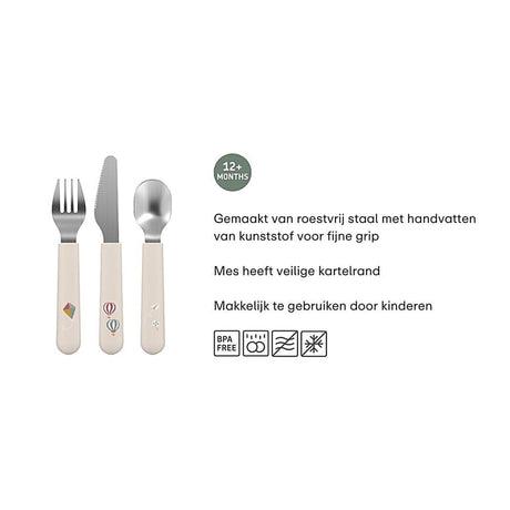 Cubiertos infantiles Mepal mio little dutch - 3 piezas. tenedor. cuchillo y cuchara - acero inoxidable - vajilla infantil - amigos del bosque