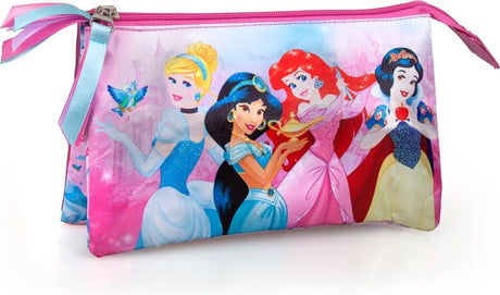 Estuche Jim Jam Princesas Disney Estuche 3 compartimentos con cremalleras