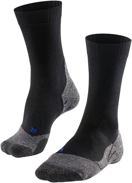 Falke tk2 cool anti-ampolla gruesa material funcional de lyocell calcetines para caminar mujeres negro - talla 41-42
