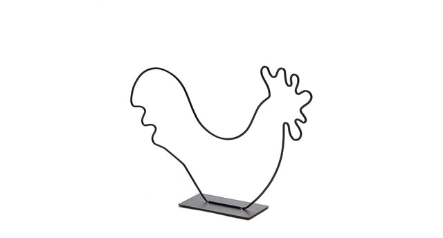 Metal rooster on base 30x21cm black