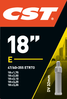 Tubo interno CST 18x1.75 ETRO 47 60-355, Válvula: Blitz Holanda 32 mm