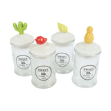 Tarro de almacenamiento dulce vidrio 13cm 4 surtidos