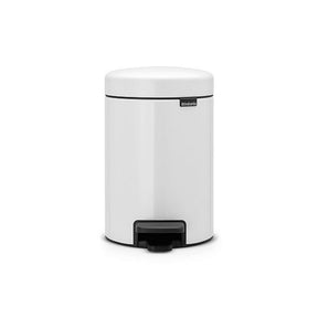 Brabantia cubo de basura con pedal newlcon 5 litros blanco con cubo interior de plástico
