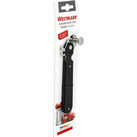 Abrelatas Westmark con palanca y abrebotellas, longitud: 14,9 cm, acero, sieger original, negro plateado, 11212270