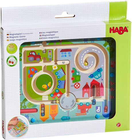 Haba juego magnético juguete para niños laberinto de la ciudad