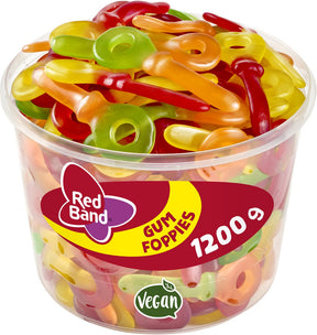 Foppies de chicle banda roja - llaves de caramelo - pret fun - silo 100uds