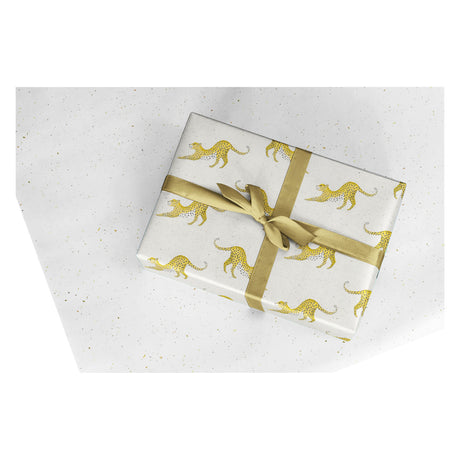 Papel de regalo Rotolux panteras papel de remolacha sostenible, 3 m.