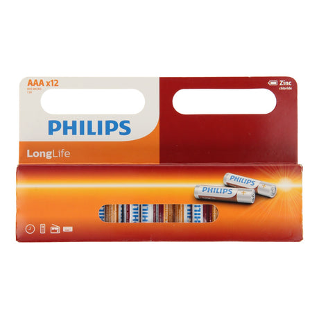 Pila Philips de larga duración zinc aaa r03, 12 uds.