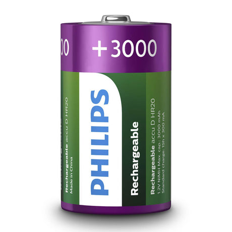 Venta de baterías en europa baterías recargables philips recargables nimh d hr20 3000mah, 2 uds.
