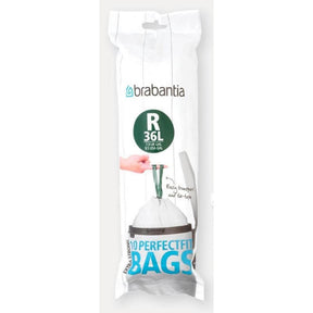 Brabantia bolsa de basura Perfect Fit con cierre de cordón - 36 l - código r - 10 piezas
