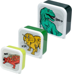 Fiambrera Puckator - cajas de snacks - dino - juego de 3 -