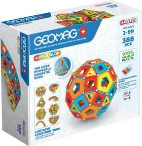 Paneles Geomag super color reciclados - juguetes de construcción magnéticos con paneles - 388 piezas - a partir de 3 años