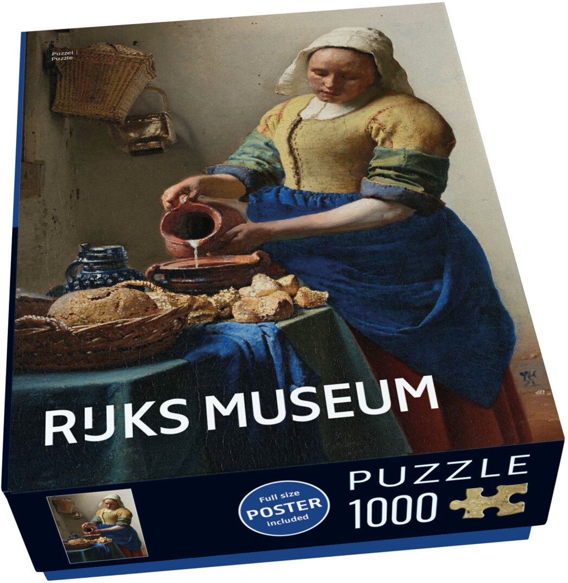 Puzzel (1000 stukjes): melkmeisje, vermeer, rijksmuseum
