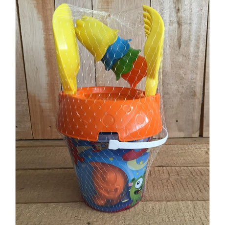 Conjunto cubo adriático espacio ø18cm con pala, rastrillo y moldes