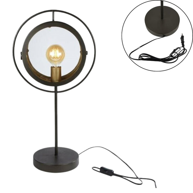 Ngk lámpara de mesa cristal y metal 65cm
