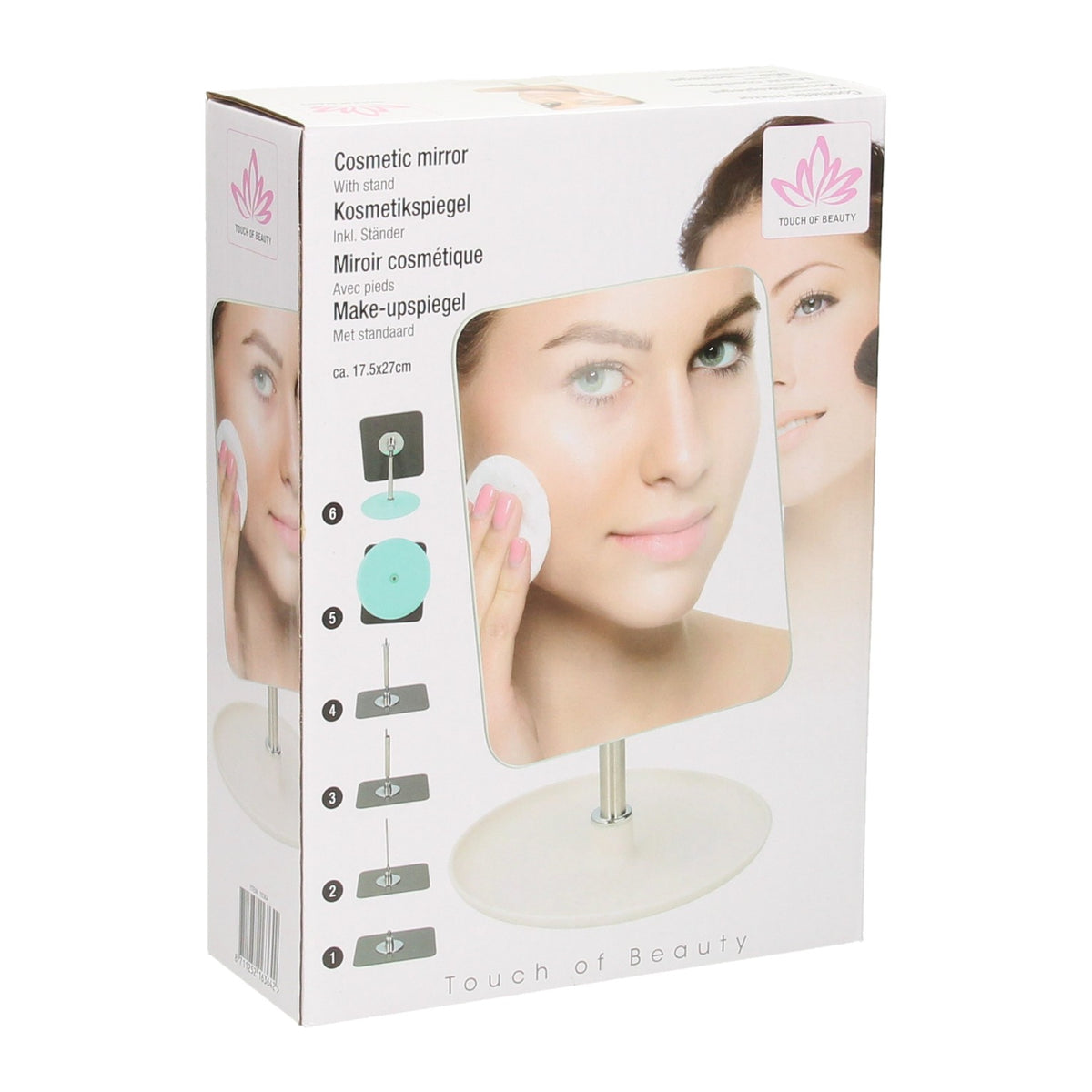 Espejo de maquillaje con estándar