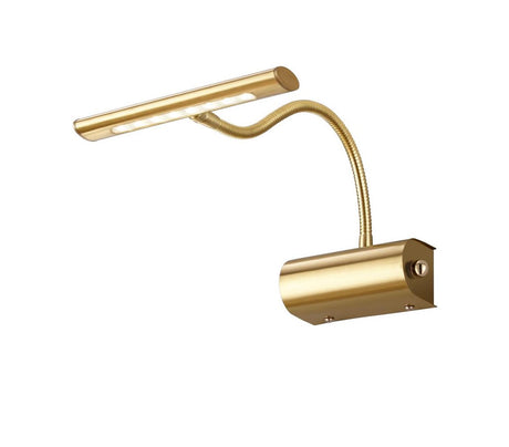 Trio curtis - lámpara de pared - latón mate - incl. 1x SMD 4 W - atenuador integrado - flexible - montaje en pared - no apto para atenuador externo