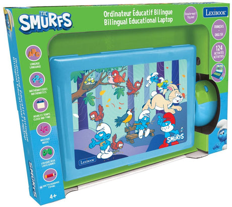 Lexibook ordinateur portátil educativo bilingüe schtroumpfs (fr en)