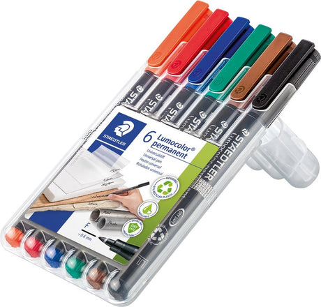 Rotulador permanente Staedtler lumocolor f - caja 6 colores