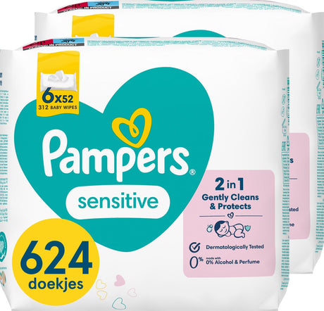 Pampers toallitas para bebés sensibles - sin perfume - 12 x 52 toallitas para bebés