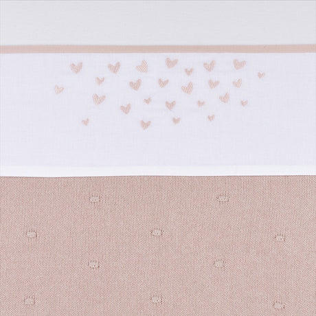 Sábana para cuna Meyco corazones de bebé - rosa suave - 75x100cm - 0,3 tog