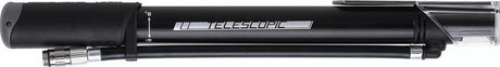Bbb mini bomba de bicicleta telescópica para viajero - pequeña bomba de bicicleta con manómetro - estable y potente - negro - bmp-53