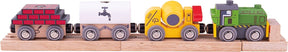 Bigjigs construcción de tren de madera con carga.