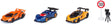 Siku 6328, set de regalo de supercoches, Lamborghini Veneno, Apollo I.E., McLaren Senna, piezas móviles, incl. señal de tráfico y cámara de velocidad