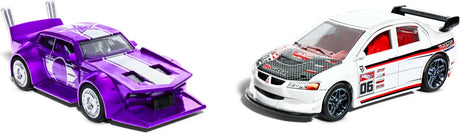 Hot Wheels - deslizadores de retroceso - juego de 2 coches de juguete - escala 1:43