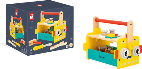 Janod - brico'kids - Banco de trabajo caja de herramientas robot 2 en 1