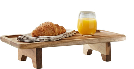 Bandeja de madera Alpina - bandeja de desayuno en la cama - modelo rectangular - color marrón - fabricada en madera - dimensiones 38,5 x 20 x 5,4 cm - incluye 2 años de garantía del fabricante