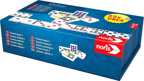 Noris dominó deluxe doble 9 blanco - juego clásico para 2-6 jugadores - 55 piezas